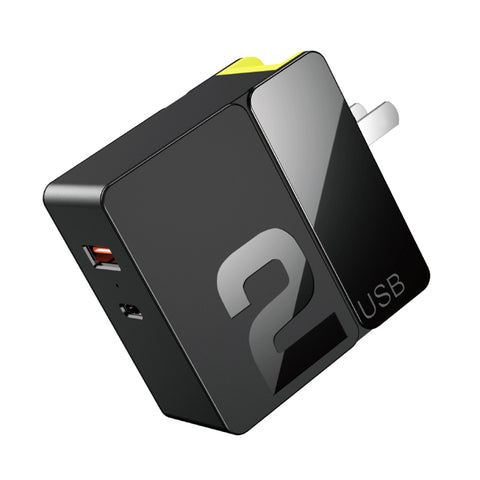 ROCK RWC-0440 Chargeur de voyage avec double interface USB-C/Type-C de 18 W QC4.0 / QC3.0 / FCP Dual USB + PPS / PD3.0 / PD2.0 / FCP avec colonne vertébrale, colonne chinoise, prise chinoise à 4 ports