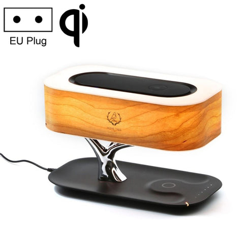Lampada da tavolo con altoparlante Bluetooth Tree Light, caricabatterie wireless per telefono, presa europea, presa EU