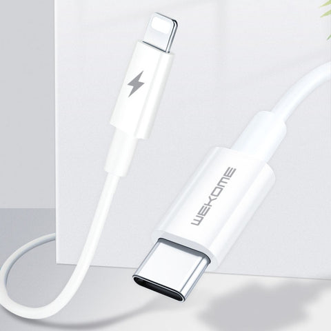 Prise de courant rapide WK WDC-108 de 20 W Type-C/USB-C à 8 broches PD, longueur : 1,2 m