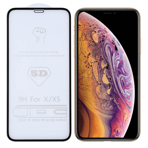 Per iPhone X / XS / 11 Pro 9H 5D Pellicola in vetro temperato a schermo intero con colla completa, For iPhone X / XS (1 PC)