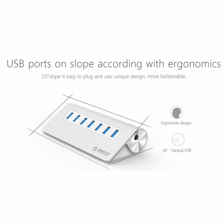 Aluminum USB Hub with 7 Ports and 30W Power Adapter