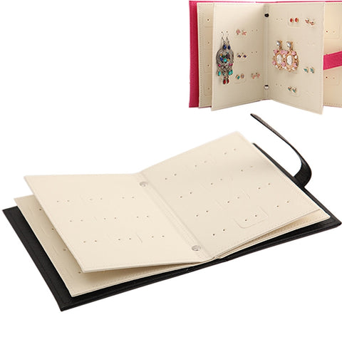 Scatola portaoggetti per gioielli con espositore per orecchini portatili creativi a forma di libro