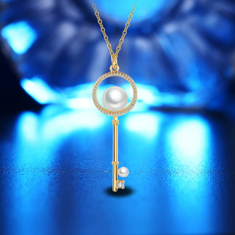 Collana chiave con perline a forma di diamante di tendenza estiva per donna