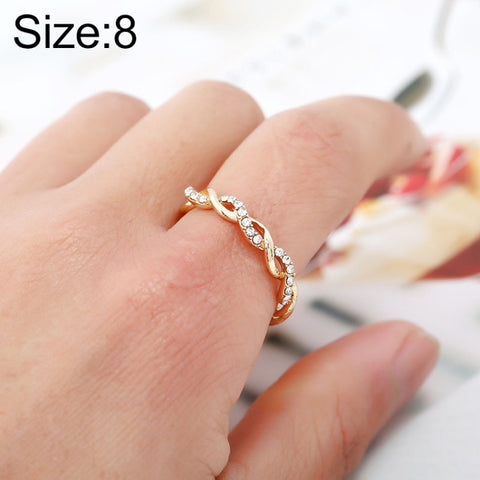 Anello modellante twist con strass completo da donna semplice ed elegante (formato USA: 8), US Size:8