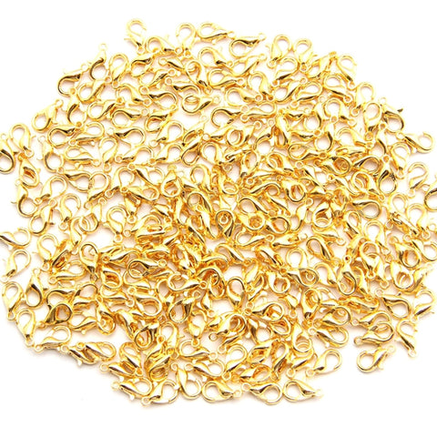 100 accessori per gioielli fai da te da 12 mm, artiglio di aragosta in lega di alta qualità, 100 PCS