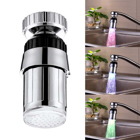 SDF-B6 1 LED Sensore di temperatura ABS Doccia a bagliore d'acqua con luce del rubinetto LED a 3 colori, Dimensioni: 58 x 24 mm, Interfaccia: 22 mm (Argento), SDF-B6 3-color