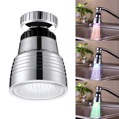 SDF-B10 1 LED Sensore di temperatura ABS RGB LED Rubinetto Luce Doccia con bagliore d'acqua, Dimensioni: 58 x 38 mm, Interfaccia: 22 mm (Argento), SDF-B10