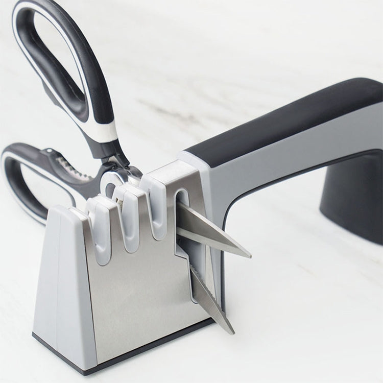 4-in-1 Stainless Steel Knife Sharpener with Non-Slip Handle