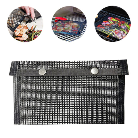 Borsa da Forno per Barbecue in Rete Antiaderente - 24 x 14 cm, Nero