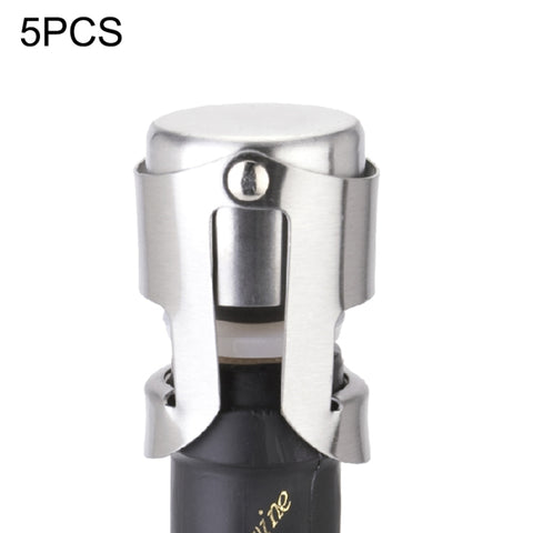Tappo per bottiglia di vino champagne in acciaio inossidabile da 5 pezzi, 5 PCS  Wine Bottle Stopper