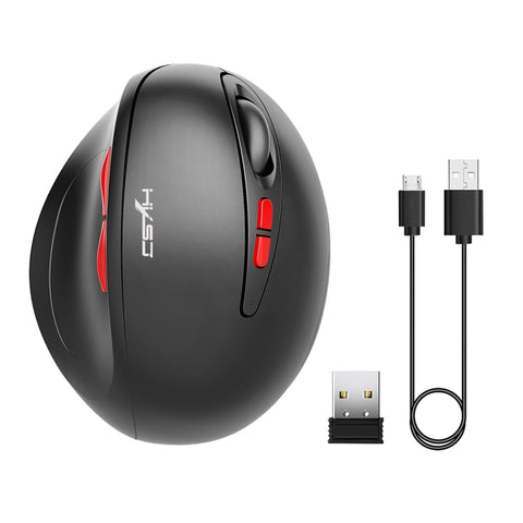 Mouse ottico wireless verticale ricaricabile a tre velocità regolabile a 7 tasti HXSJ T31 da 2,4 GHz 2400 DPI, T31