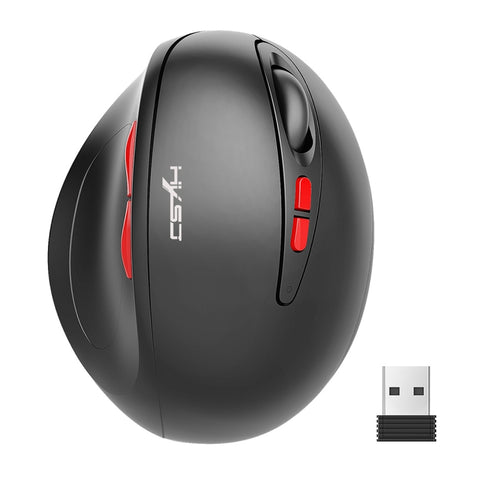 Mouse ottico wireless verticale ricaricabile a tre velocità regolabile a 7 tasti HXSJ T31 da 2,4 GHz 2400 DPI, T31