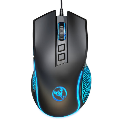 Mouse da gioco cablato HXSJ X100 a 7 pulsanti, 3600 DPI, con luce fredda, lunghezza cavo: 1,5 m