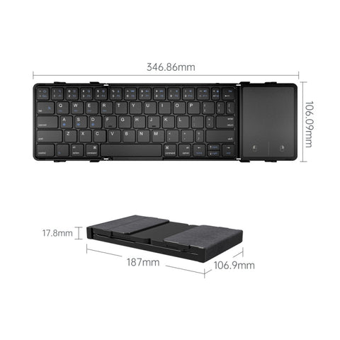 Tastiera Bluetooth ripiegabile portatile in pelle B1053