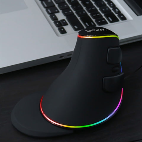 Mouse Ottico Cablato DELUX M618 Plus Ergonomico Verticale RGB 4000 DPI