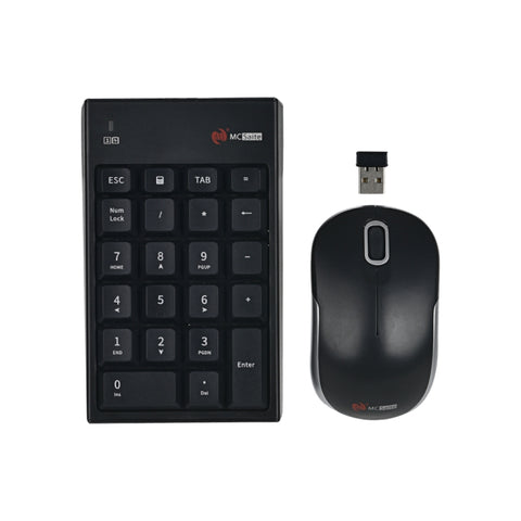 MC Saite MC-61CB Mouse wireless da 2,4 GHz + tastiera numerica a 22 tasti con ricevitore USB per computer PC portatile