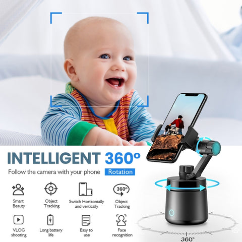 GK01 Rotazione a 360 gradi Tracciamento intelligente Pan Tilt seguendo il supporto per la testa del treppiede