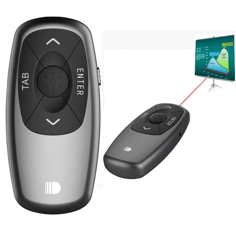 Doosl DSIT011 Mini telecomando ricaricabile per presentazioni PowerPoint da 2,4 GHz, distanza di controllo: 100 m (nero)