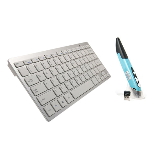 Tastiera multimediale wireless KM-808 da 2,4 GHz + mouse ottico wireless con ricevitore USB impostato per computer PC portatile, consegna colore mouse casuale, KM-808 Keyboard + Pen Mouse (White), KM-808 Keyboard + Pen Mouse (Black)