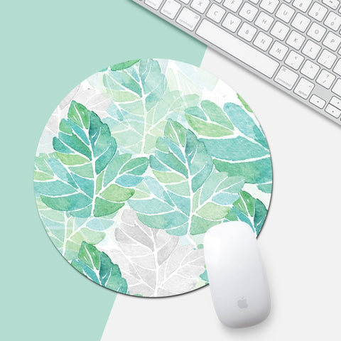 Tappetino per mouse circolare con motivo girasole verde, diametro: 22 cm, Green Sunflower