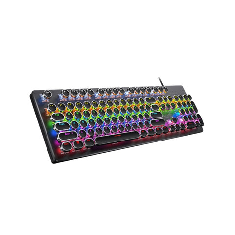 YINDIAO Tastiera cablata da gioco meccanica USB luce mista galvanica punk, albero nero, Galvanotecnica Punk, Black Shaft (Black)