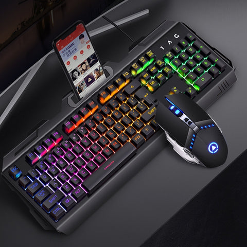 Set mouse tastiera da gioco YINDIAO V2 silenzioso con sensazione meccanica
