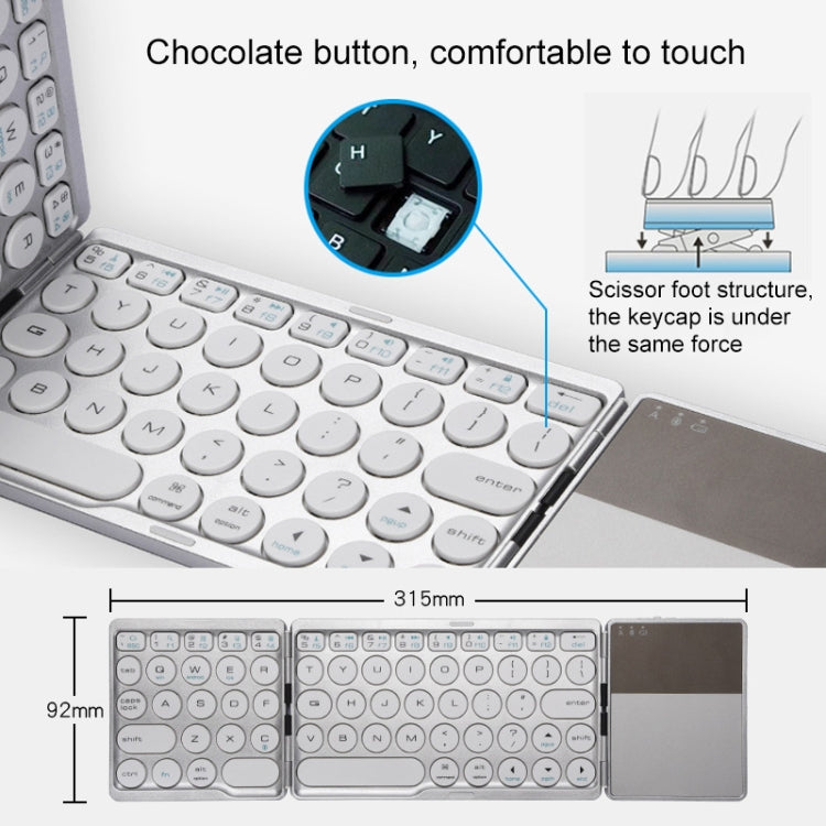 Rechargeable Wireless Bluetooth Keyboard with Touchpad