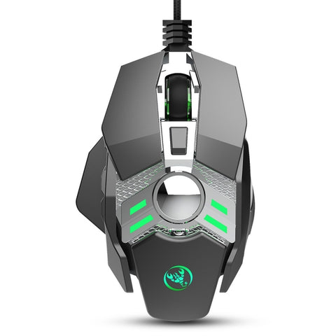 HXSJ J200 Mouse meccanico programmabile per e-sport cablato a 7 tasti con luce
