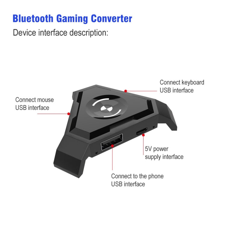 HXSJ P5 Convertitore Bluetooth 4.1 per Tastiera e Mouse da Gioco, Non