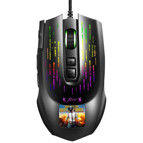 Souris filaire pour jeu avec écran programmable RGB HXSJ J500 à 7 tons, J500