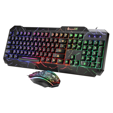 SHIPADOO D620 Kit mouse tastiera da gioco retroilluminato a colori RGB cablato a 104 tasti per laptop, PC