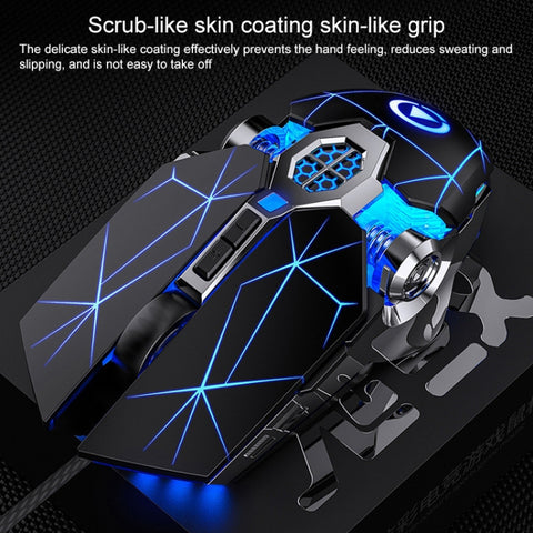 Mouse da gioco cablato YINDIAO con luce RGB regolabile e 3200 DPI -