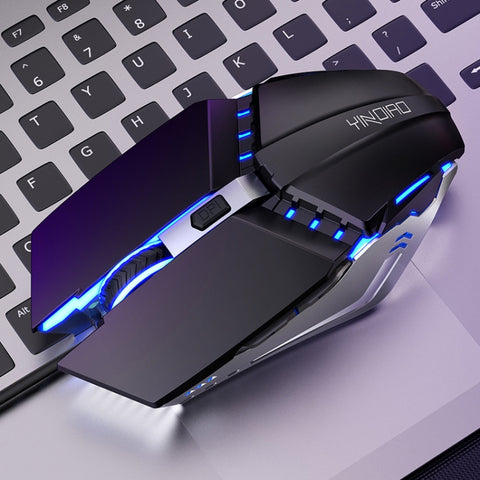 Souris cablato meccanico muto USB da ufficio a 6 tasti YINDIAO, Souris muette (Noir)