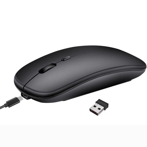Mouse per PC notebook Bluetooth wireless a doppia modalità ultrasottile silenzioso ricaricabile HXSJ M90 da 2,4 GHz