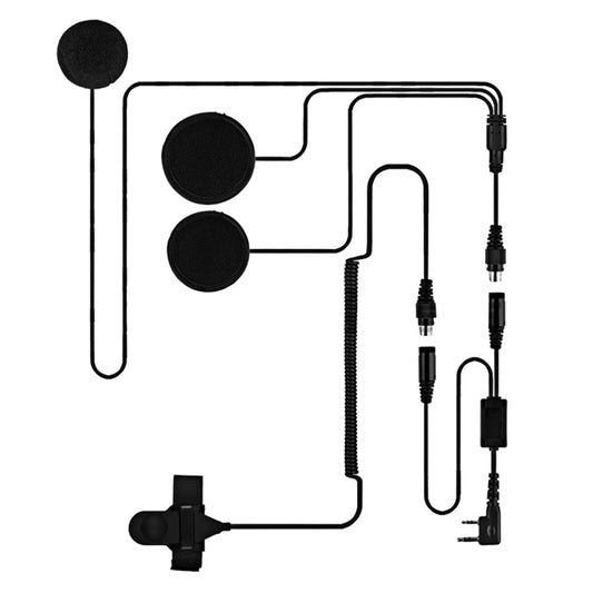 Microfono per cuffia con volume regolabile PTT a 2 pin per radio