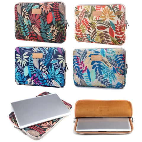 Lisen Custodia a maniche da 14 pollici Borsa da trasporto con cerniera e foglie colorate per MacBook, Samsung, Lenovo, Sony, DELL Alienware, CHUWI, ASUS, HP, laptop da 14 pollici e inferiori, 14 inch