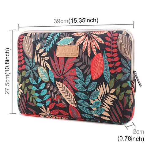 Custodia protettiva con cerniera e foglie colorate Borsa da trasporto per MacBook, Samsung, Lenovo, Sony, DELL Alienware, CHUWI, ASUS, HP, laptop da 15,6 pollici e inferiori, 15 inch