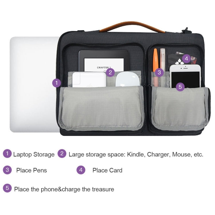 Waterproof Nylon Laptop Handbag with Trolley Strap for 15"