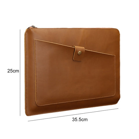 Borsa universale per tablet portatile con cerniera aziendale in vera pelle da 12 pollici e inferiore, 12 inch