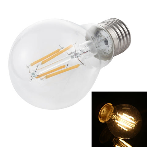 A60 E27 4W 4 LED 450 LM Lampadina a filamento LED retro oscurabile Luce a risparmio energetico, CA 220V, 4W White Light, 4W Warm White
