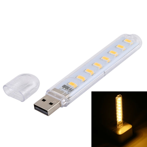 Lampe de table portable avec lumière du livre à LED USB 5730 SMD de 3 W 8 LED, DC 5 V, 8 LED
