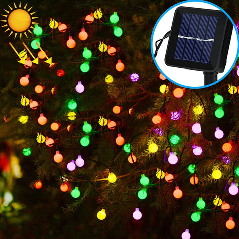 Chaîne de lampe solaire en forme de palla de 30 LED pour l'extérieur, imperméable, décoration natale