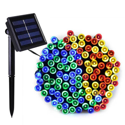 Stringa di lampada solare per decorazione natalizia impermeabile da esterno da 200 LED, lunghezza: 22 m