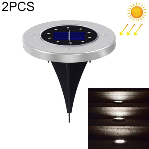 2 pezzi 10 LED luce interrata ad energia solare lampada da terra IP65 lampione da giardino esterno impermeabile, 10 LEDs - Novalix Store