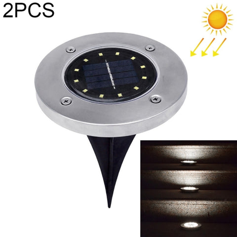 2 pezzi 12 LED luce interrata ad energia solare lampada da terra IP65 lampione da giardino esterno impermeabile, 12 LEDs - Novalix Store