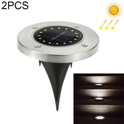 2 pezzi 16 LED luce interrata ad energia solare lampada da terra IP65 lampione da giardino esterno impermeabile, 16 LEDs - Novalix Store