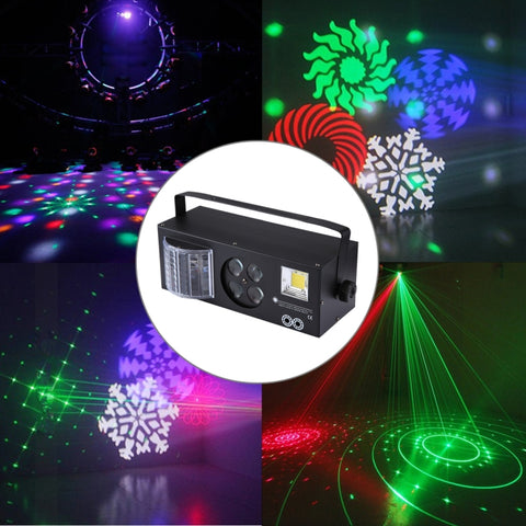 Proiettore 4 in 1 Luce d'atmosfera per decorazioni sceniche per interni con supporto / Funzionamento automatico / Controllo del suono / DMX512, CA 90-240 V