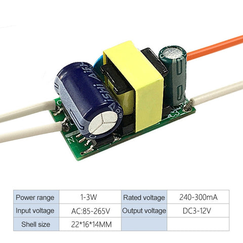 Adattatore driver LED da 1-3 W Alimentatore isolato CA 85-265 V a CC 3-12 V, 1-3W