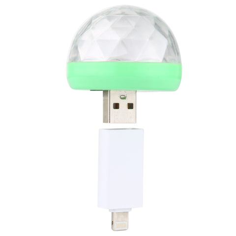 Luce da palco con sfera magica in cristallo LED USB RGB da 4 W con adattatore a 8 pin, with 8 Pin Adapter