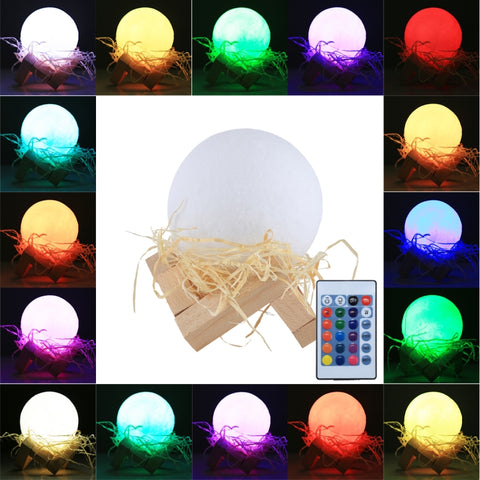 Luce notturna a riparmio energyo LED con ricarica USB a 16 colori cangianti avec base di supporto in legno e telecomando, Touch with Remote Control 16-color(8cm)